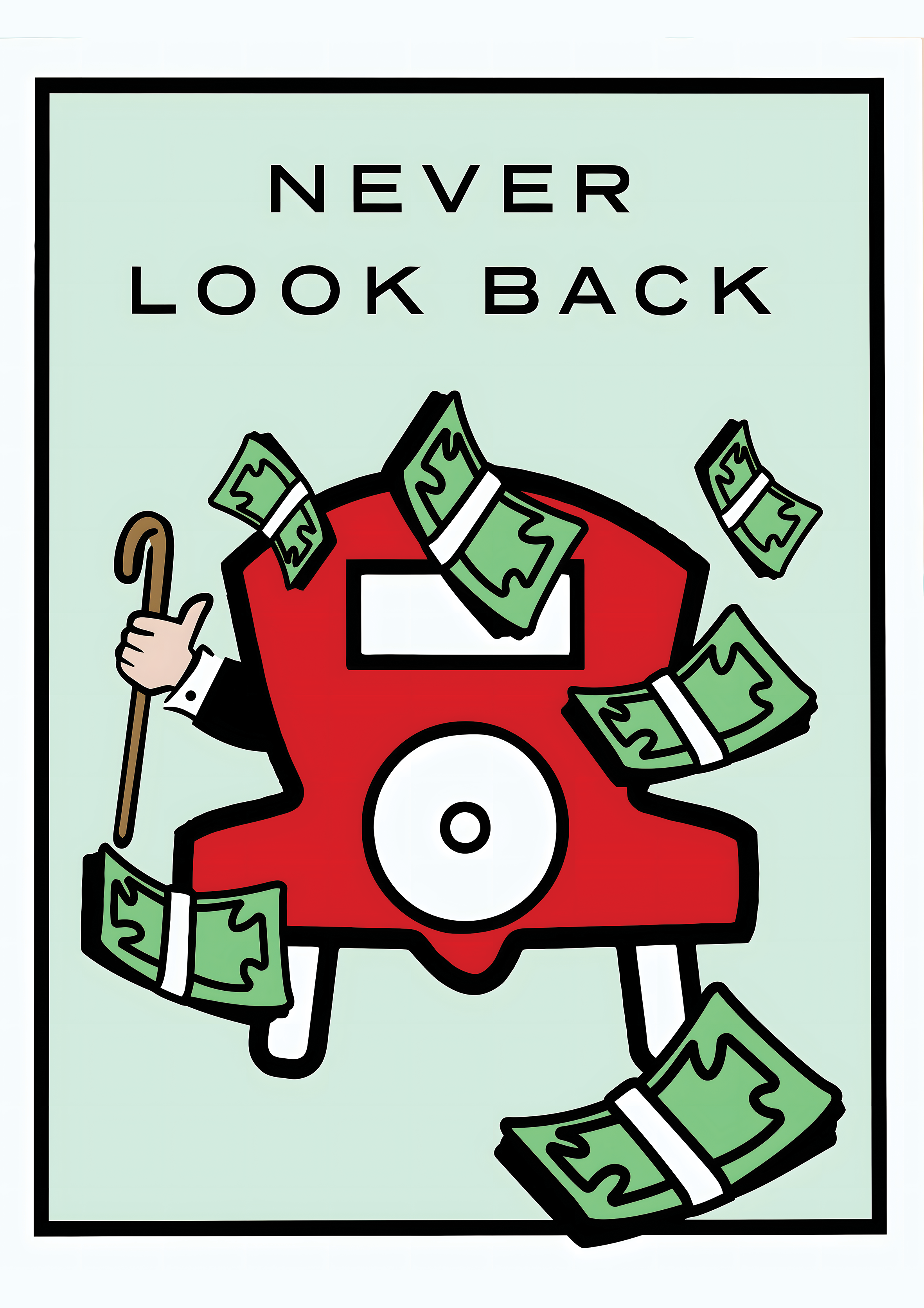 Monopoly Never Look Back metal poster artwork